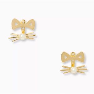 New Kate Spade Gold Out West Cat Jacket Earring